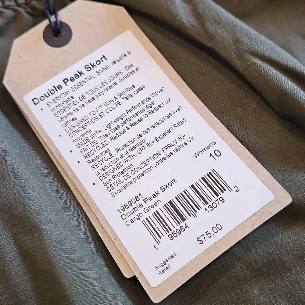NEW Cargo Green Prana double peak skort - Picture 3 of 11